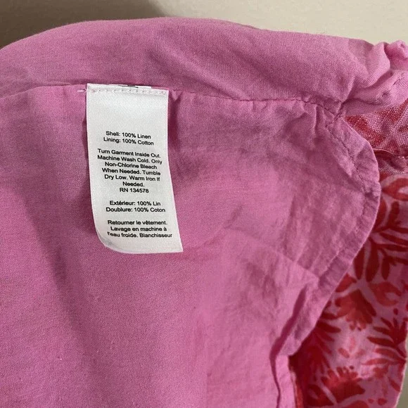 Vineyard Vines women's pink/red tile Otomi off the shoulder romper sz med - Picture 8 of 9